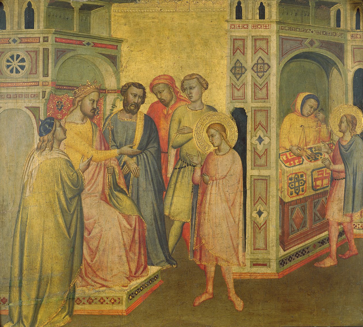Pyhä Eligius ennen kuningas Clotharia, n. 1365 tekijältä Taddeo Gaddi