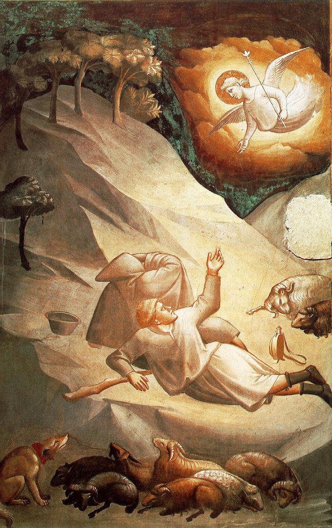 Enkeli -ilmoitus paimenille tekijältä Taddeo Gaddi