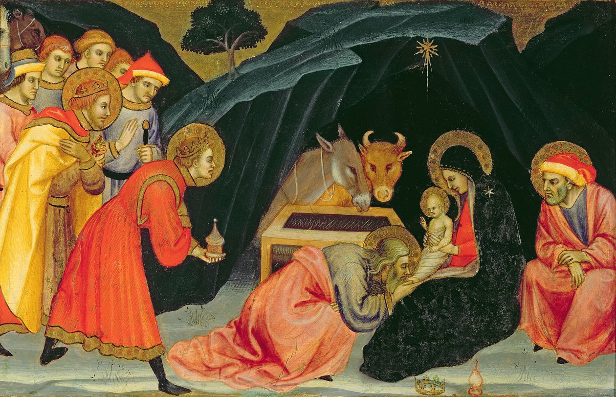 The Adoration of the Magi (öljy puulle) tekijältä Taddeo di Bartolo