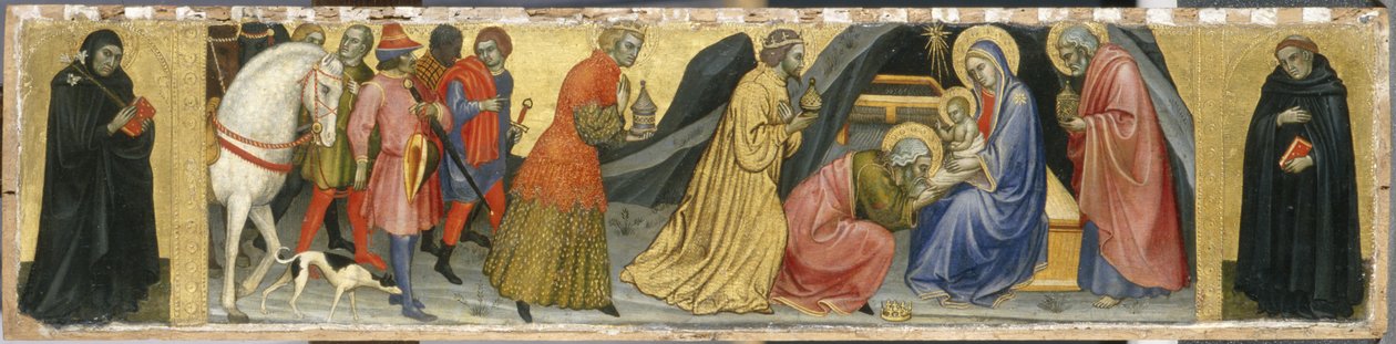 Maagien ja kahden pyhän palvonta, n. 1404 (tempera poppelilla) tekijältä Taddeo di Bartolo