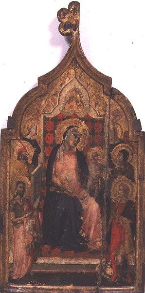 Madonna ja lapsi pyhien kanssa (tempera paneelissa) tekijältä Taddeo Gaddi