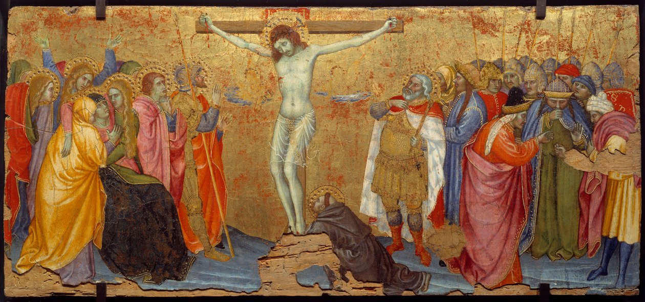 Taddeo di Bartolon (1363-1422) ristiinnaulitsemisen puumaalaus 1300-luvun su. 2,25x5,57 m tekijältä Taddeo di Bartolo