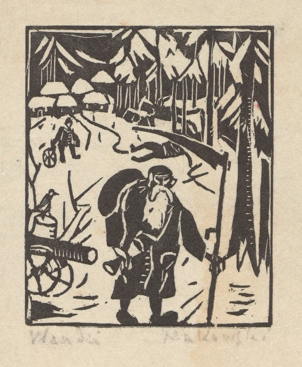 Aika - vanhus metsässä tekijältä Tadeusz Makowski