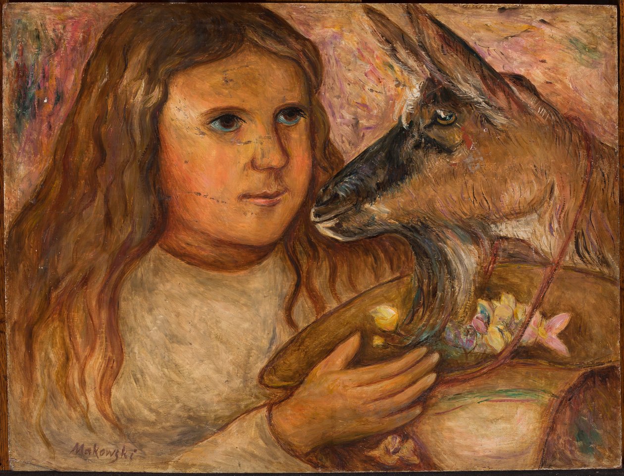 Tyttö ja vuohi tekijältä Tadeusz Makowski