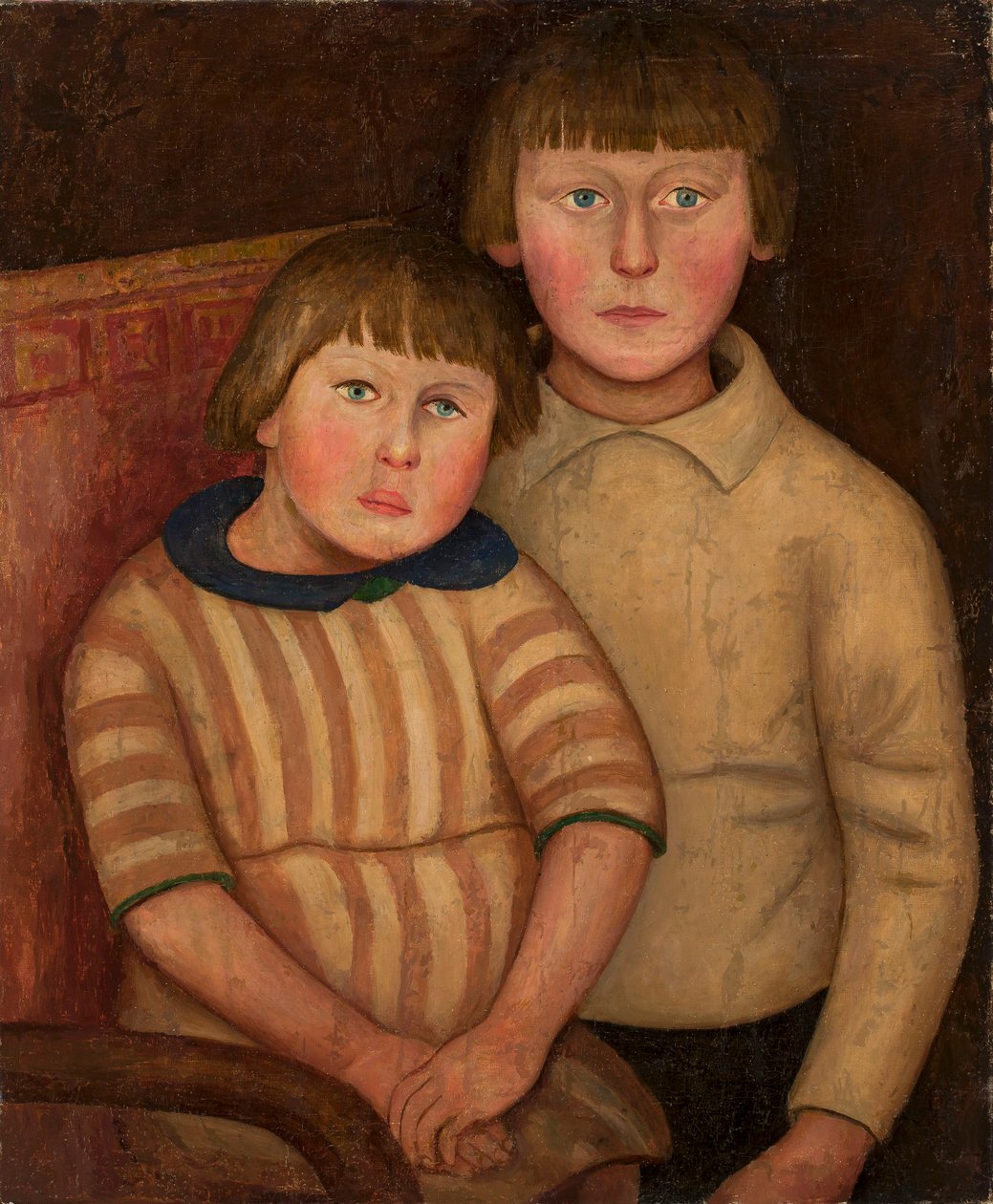 Kaksi lasta -muotokuva tekijältä Tadeusz Makowski