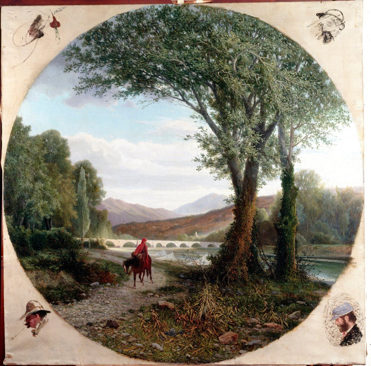 Dante hevonen juoksee pitkin Entella-jokea tai Kiirastuli kulkua. Kuva Kiirastulista Dante Alighierin (1265-1321) "La divina commediassa" (Jumalan komedia) Tammar Luxoron (1824-1899) maalaus Ennen vuotta 1865 Genes, Civica Modernin taiteen galleria tekijältä Tammar Luxoro