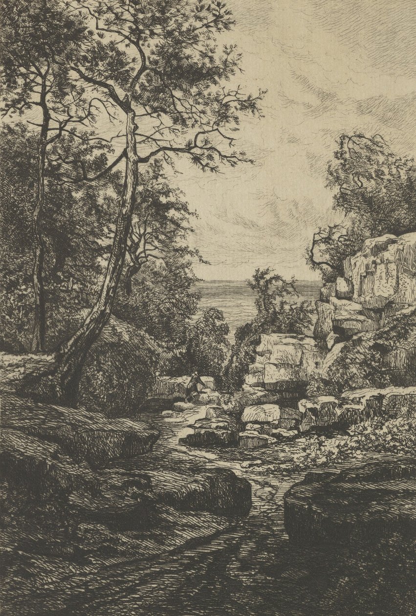Tambourin-polku, Noirmoutierin saari, 1800-luku. tekijältä Tancrède Abraham