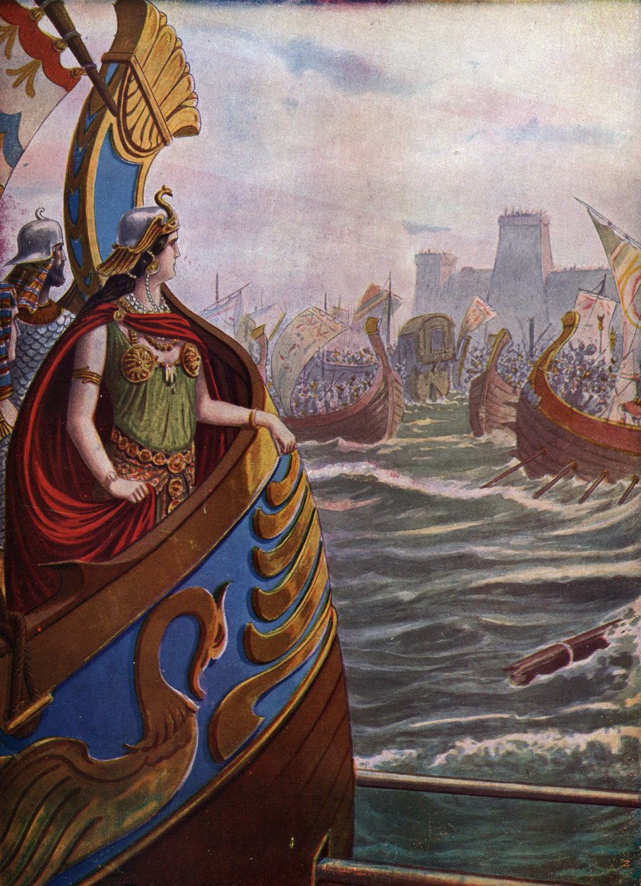 Antiguitat, Guerra Civil Romana: la reina egípcia Cleòpatra VII Thea Philopator (69-30 aC) a la batalla d