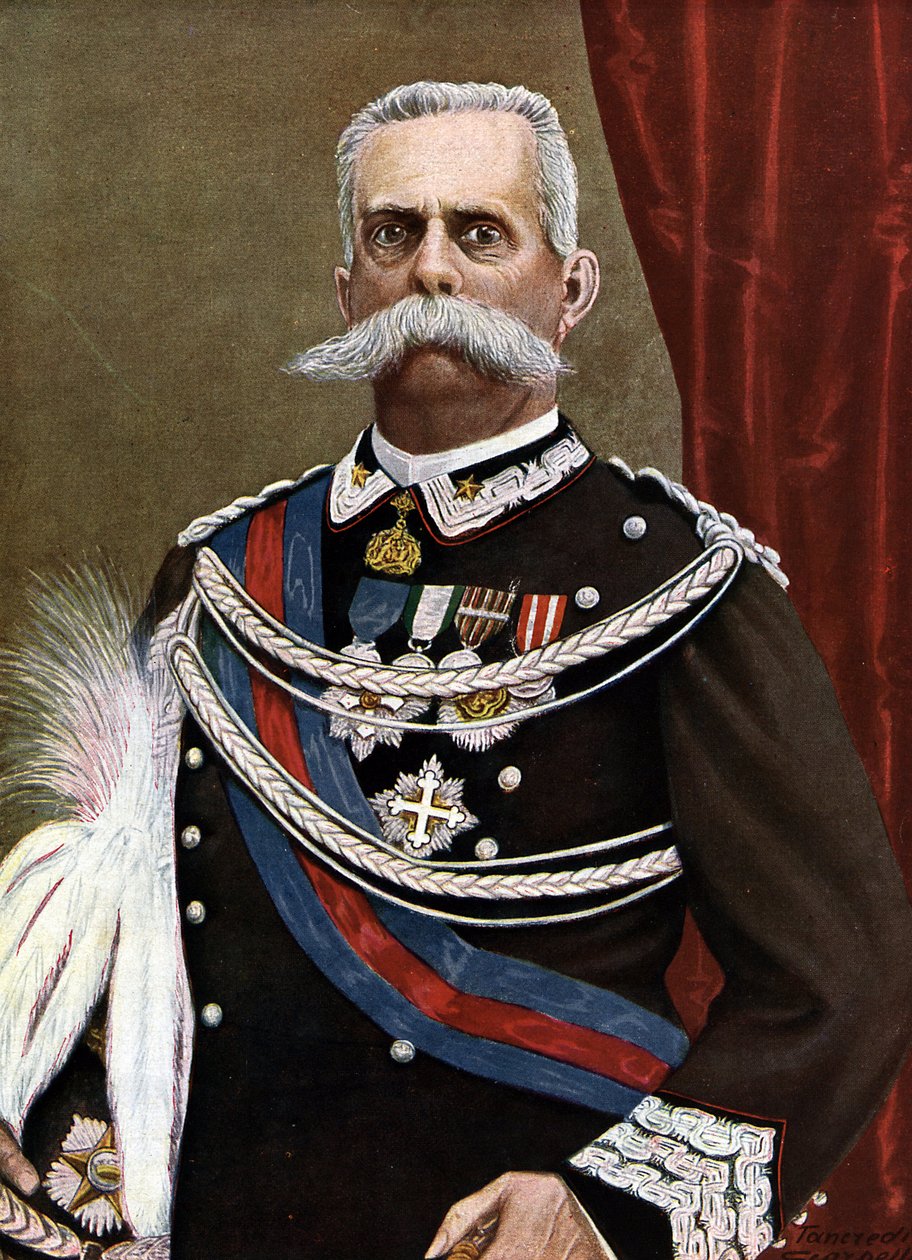 Muotokuva Humbert I:stä Italian kuninkaan (Umberto I) (1844-1900) kuvitus Tancredi Scarpelli (1866-1937) Paolo Giudicin "Storia d
