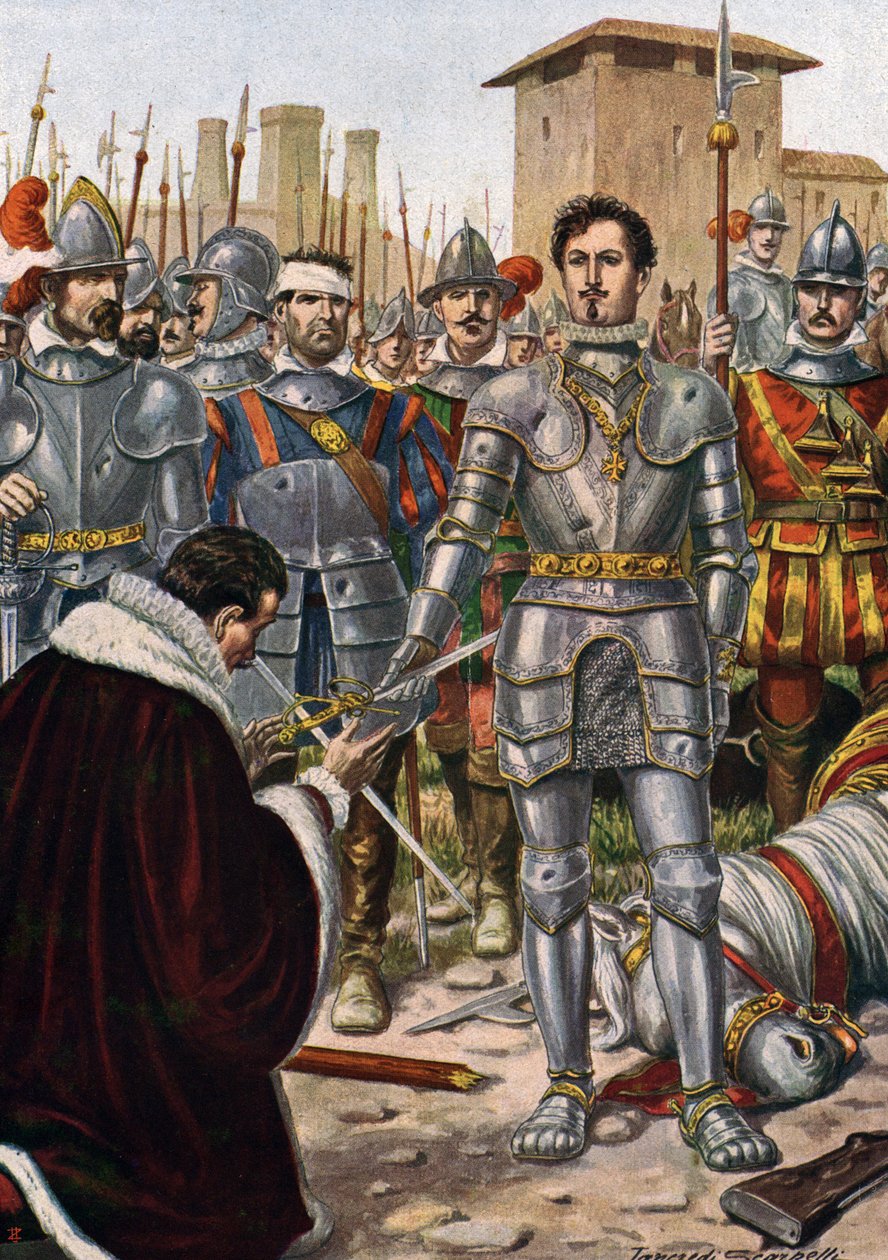 Italian sota (1521-1526): Pavian taistelu (24. helmikuuta 1525) tekijältä Tancredi Scarpelli