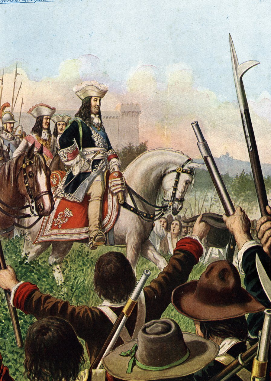 Espanjan perintösota: Savoijin herttua Vittorio Amedeo (Victor Amedee) II (1666-1732) julisti sodan Ranskalle liittoutumalla Itävallan kanssa vuonna 1703” (Espanjan perintösota: Sardinian Viktor Amadeus II julistaa sodan Ranskaa vastaan, n. 1703) Kuva tekijältä Tancredi Scarpelli