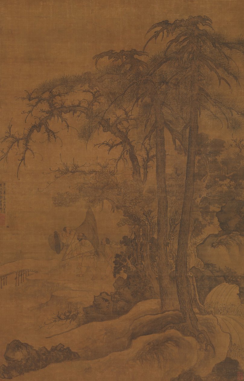 Palaavat kalastajat, päivätty 1342. tekijältä Tang Di