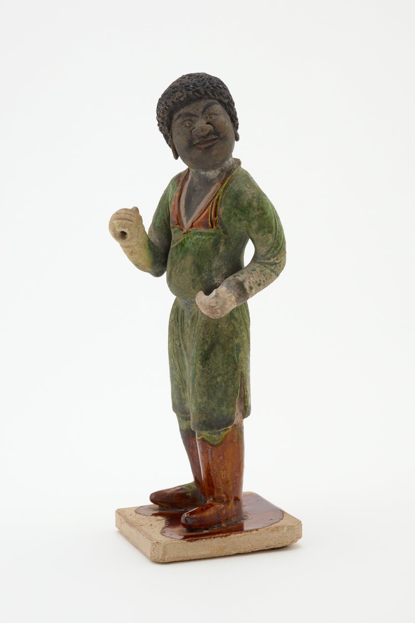 Groom, n. 700-750 (keramiikka lyijy-silikaattilasituksella ja maalatuilla yksityiskohdilla) tekijältä Tang Dynasty Chinese School