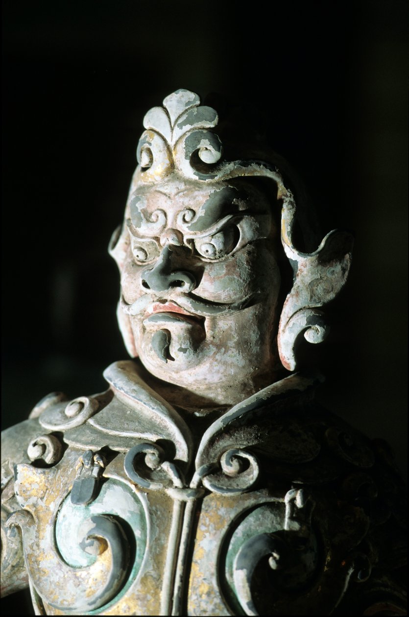 Soturin esitys, yksityiskohta, 618-907 tekijältä Tang Dynasty Chinese School