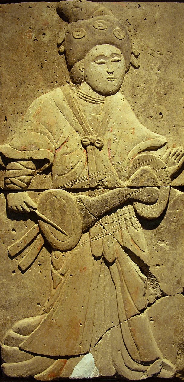 Stele, joka kuvaa muusikkoa (terrakotta) tekijältä Tang Dynasty Chinese School