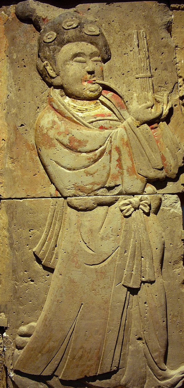 Stele, joka kuvaa muusikkoa (terrakotta) tekijältä Tang Dynasty Chinese School