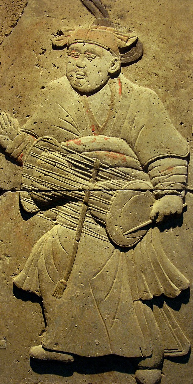 Stele, joka kuvaa muusikkoa (terrakotta) tekijältä Tang Dynasty Chinese School