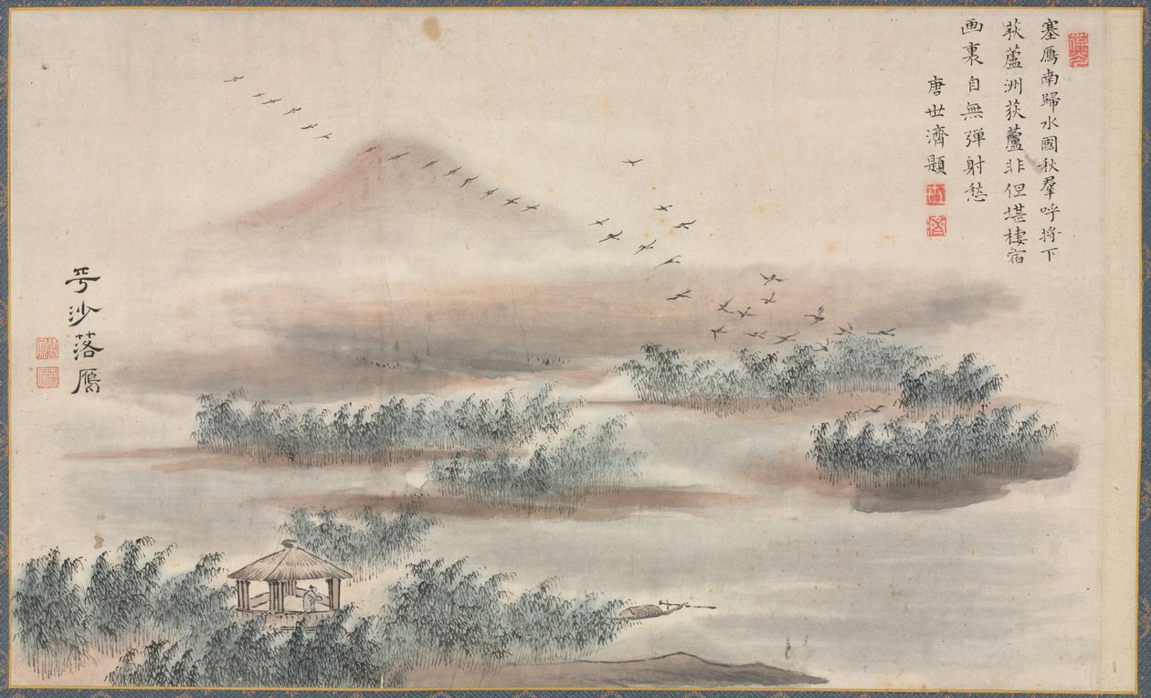 Yksi kahdeksasta näkymästä Xiao- ja Xiang-joelle, 1788. tekijältä Tani Bunch