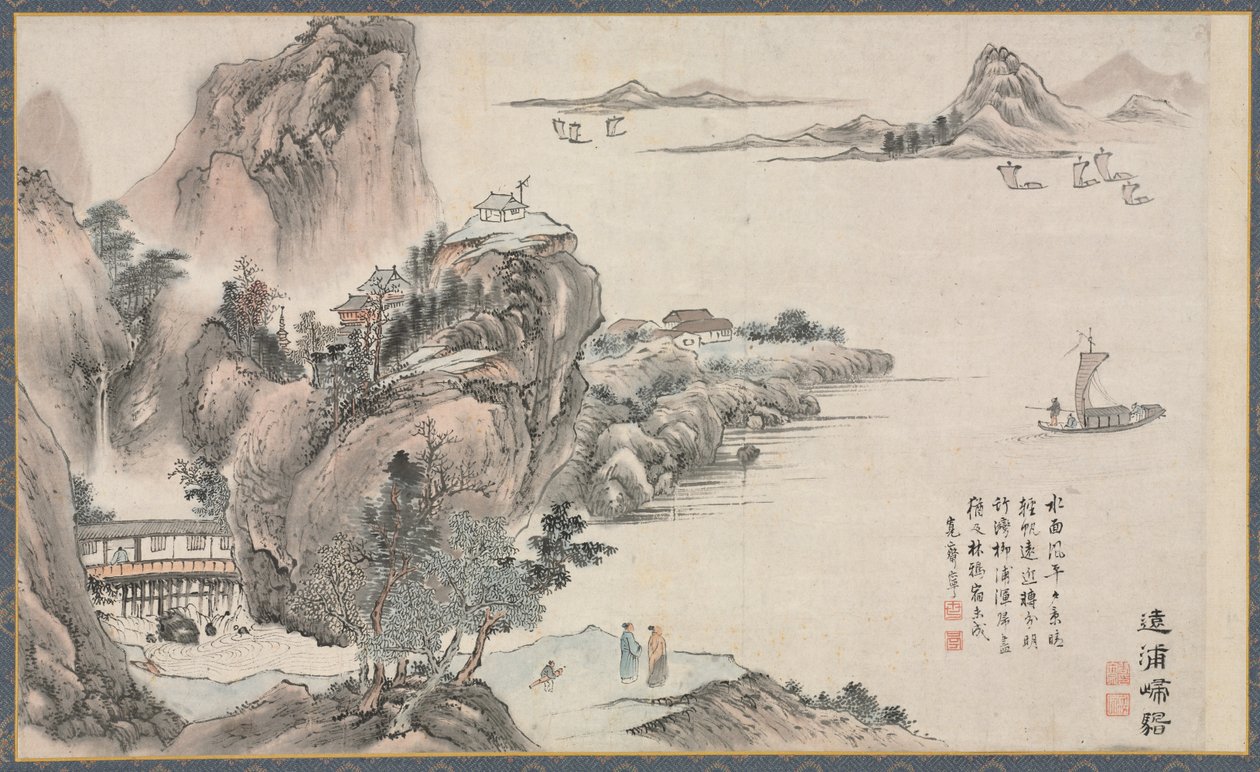 Yksi kahdeksasta näkymästä Xiao- ja Xiang-joelle, 1788. tekijältä Tani Bunch