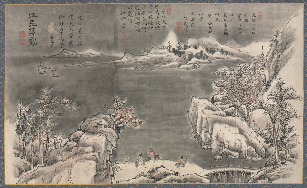 Yksi kahdeksasta näkymästä Xiao- ja Xiang-joelle, 1788. tekijältä Tani Bunch