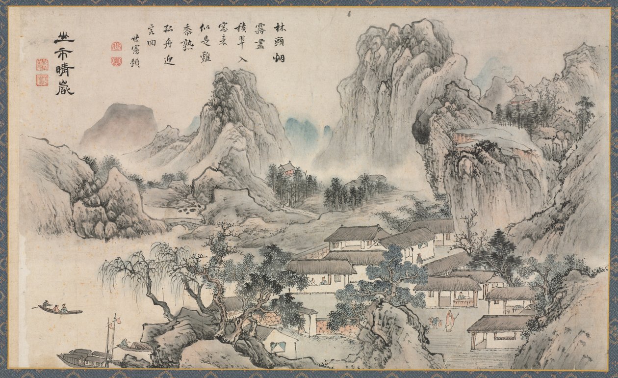 Yksi kahdeksasta näkymästä Xiao- ja Xiang-joelle, 1788. tekijältä Tani Bunch
