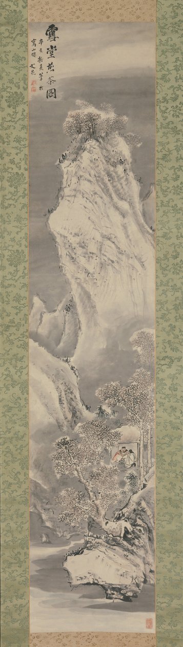 Teen hauduttaminen lumen peittämässä majassa, 1791. tekijältä Tani Buncho