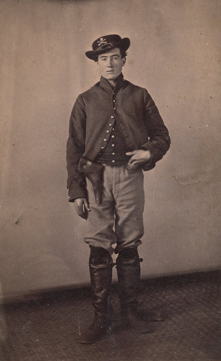 Unionin ratsuväen sotilas pistoolilla kotelossa, 1861-65. tekijältä Tappin