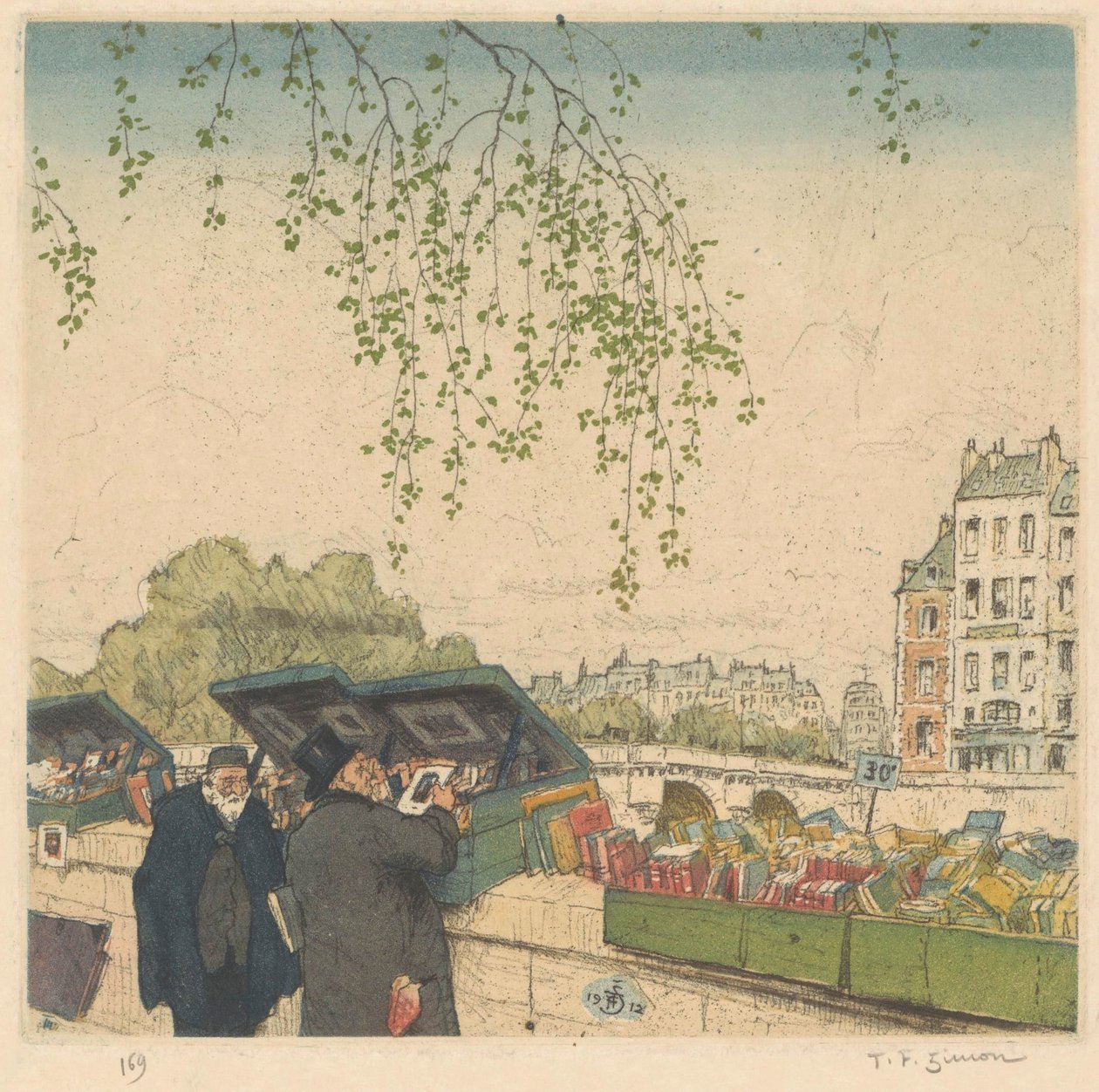 Kirjakauppias laiturilla Pariisissa tekijältä Tavík František Šimon (signed by artist)