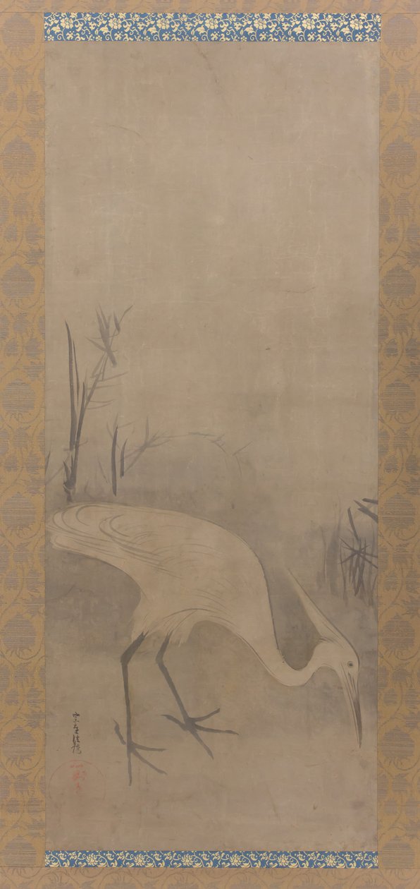 White Heron Shirosagi zu, 1600-luvun alku. tekijältä Tawaraya Sotatsu