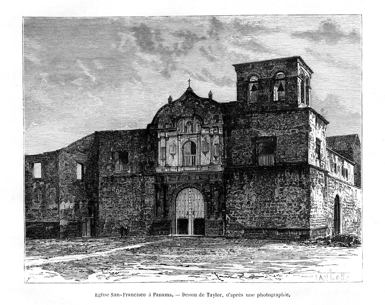 San Franciscon kirkko, Panama, Keski-Amerikka, 1800-luku tekijältä Taylor