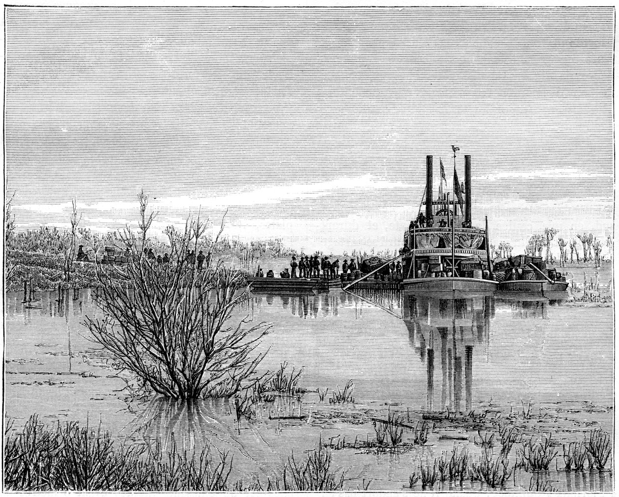 Jokivene Red Riverillä, Kanada, 1800-luku. tekijältä Taylor