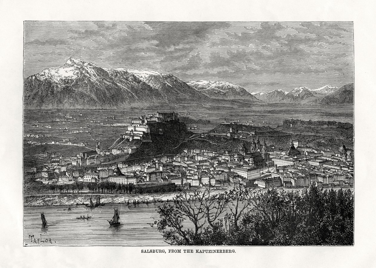 Salsburg, Kapuzinerbergistä, Itävallasta, 1800-luku tekijältä Taylor