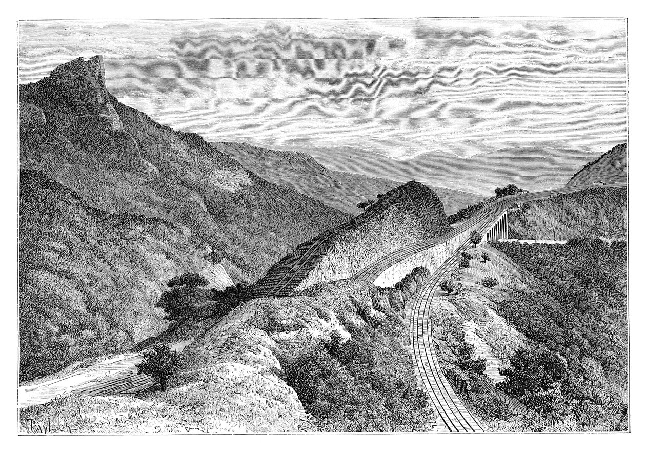 Bhor Ghat, lähellä Khandalaa, Intia, 1895. tekijältä Taylor