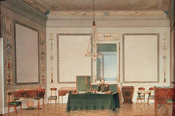 Keisari Aleksanteri I (1777-1825) palatsin kansliassa, 1820 (wc paperilla) tekijältä Tchernik Tchernik