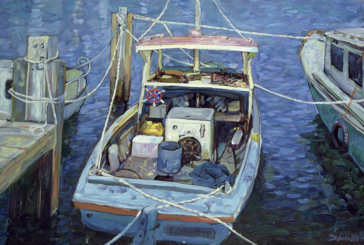 Old Fishing Launch at the Wharf, 1988 tekijältä Ted Blackall