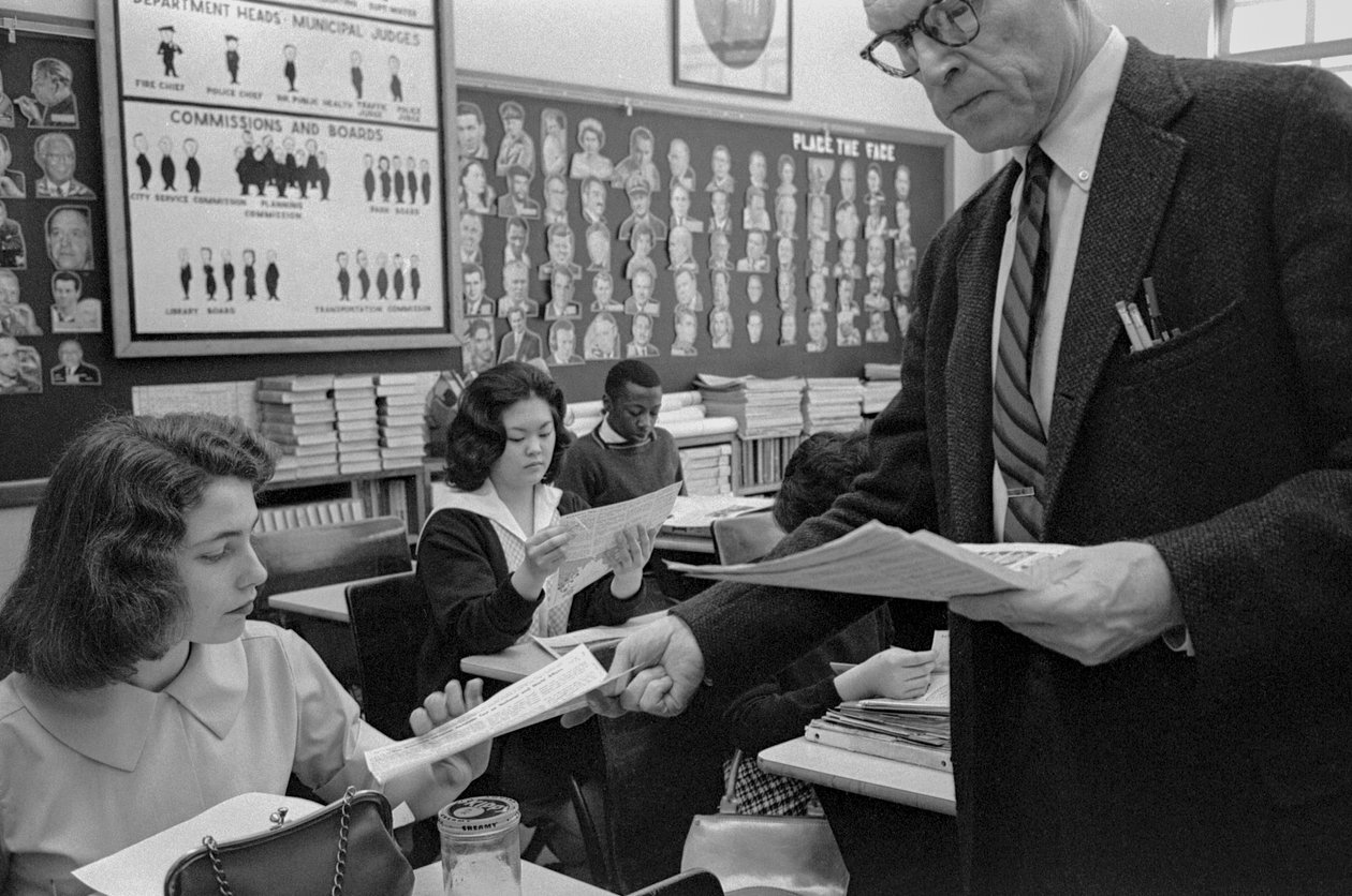 James A. Garfield High School, julkinen kaupunkikoulu Seattlessa, Washingtonissa, vuonna 1960 (kuva). tekijältä Ted Spiegel