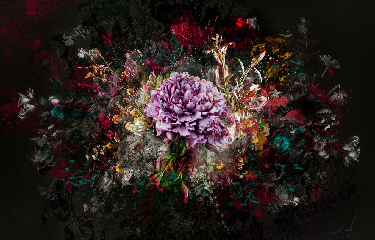 BOUQUET XXVII, 2019 (sekoitettu media kankaalle) tekijältä Teis Albers