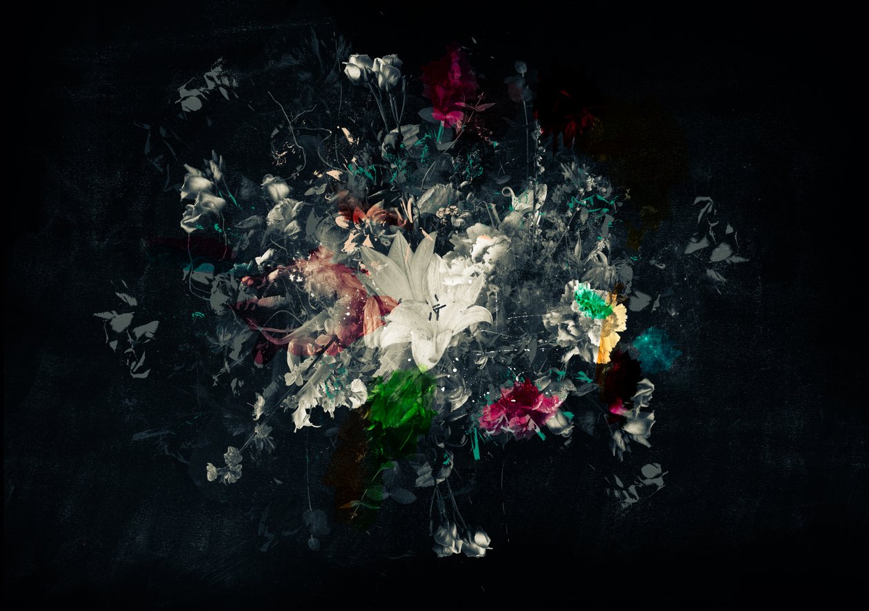 Bouquet XI, 2018 (sekoitettu media kankaalle) tekijältä Teis Albers