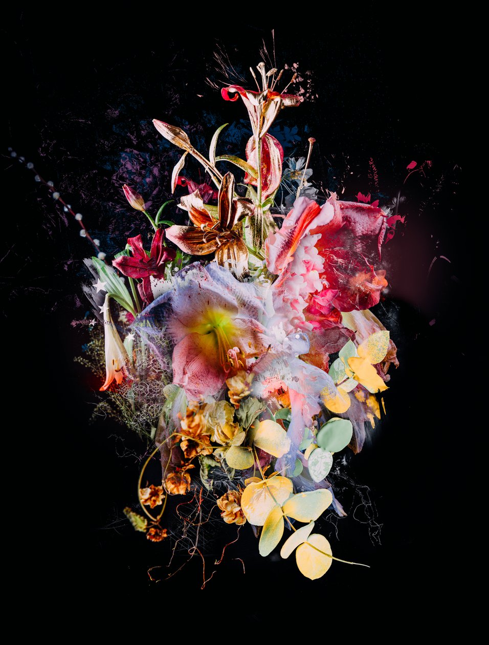 Bouquet XX, 2016 (sekoitettu media kankaalle) tekijältä Teis Albers