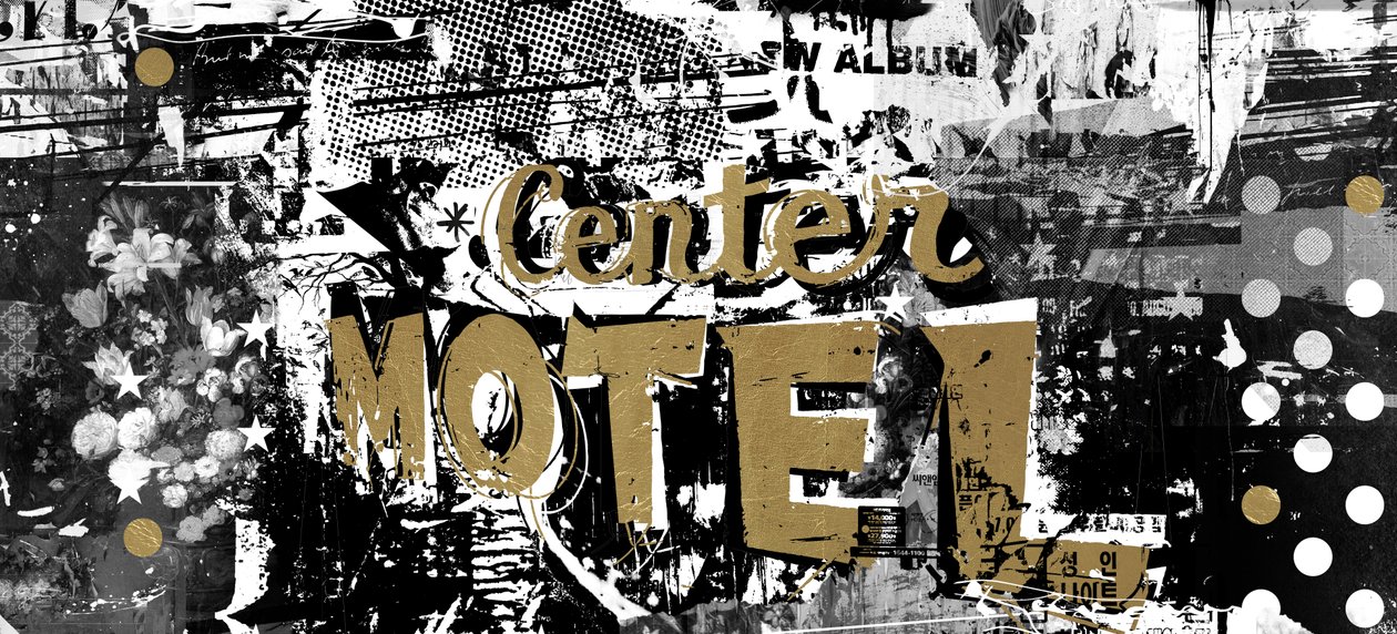 Center Motel, 2015 (kollaasi kankaalle) tekijältä Teis Albers
