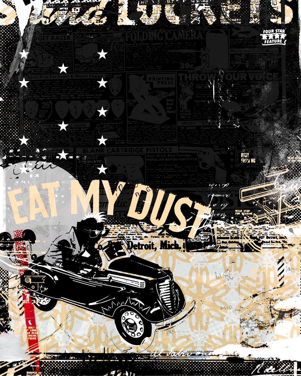 Eat my Dust, 2014 (kollaasi kankaalle) tekijältä Teis Albers