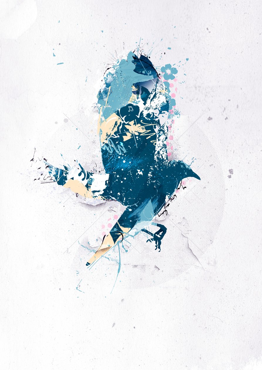 Get in Flight, 2015 (kollaasi kankaalle) tekijältä Teis Albers