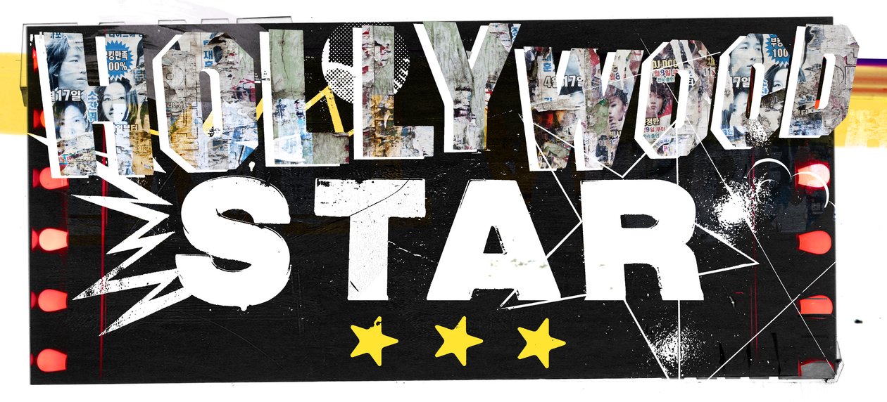 Hollywood Star, 2015 (kollaasi kankaalle) tekijältä Teis Albers