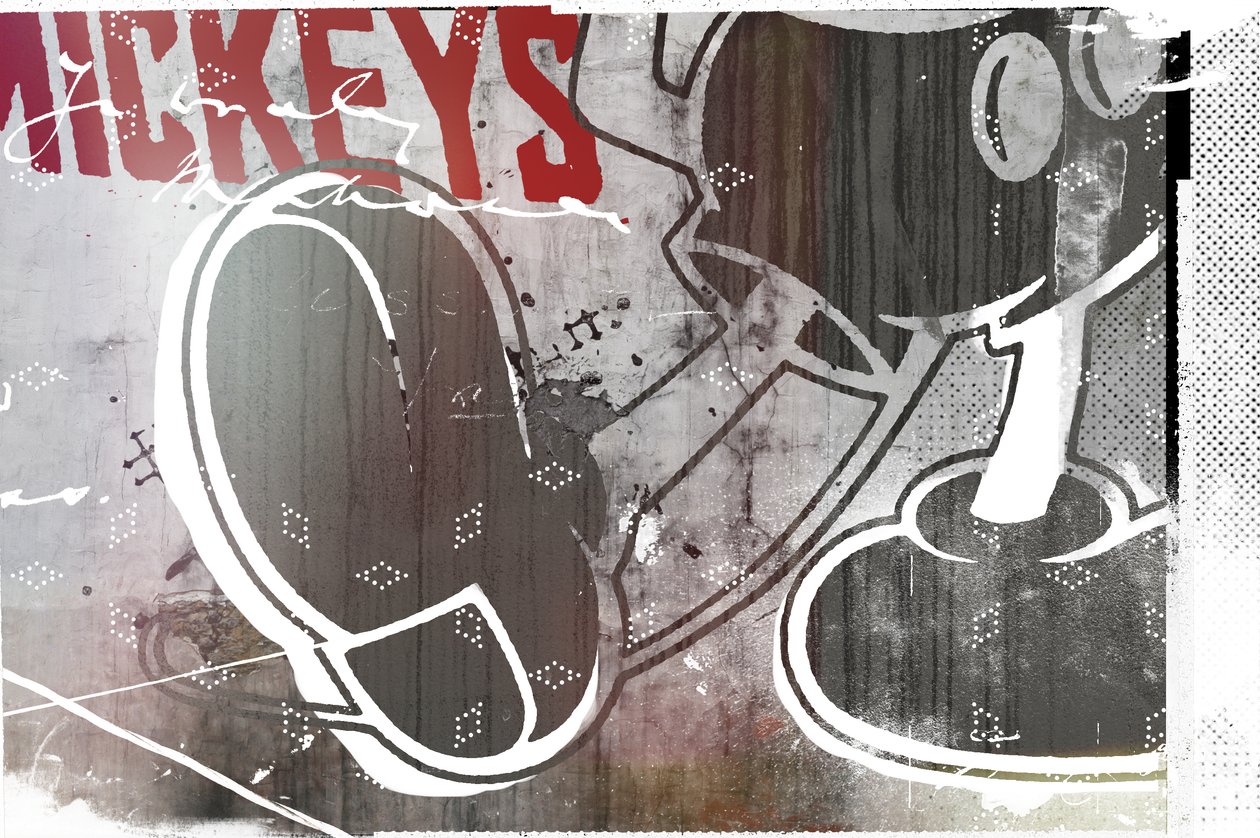 Mickeys, 2016 (kollaasi kankaalle) tekijältä Teis Albers