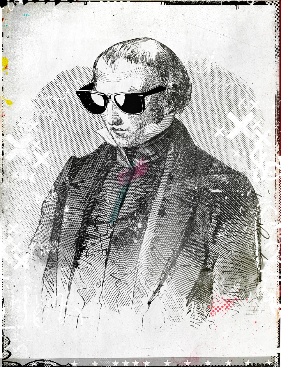 Sr. óculos de sol, 2015 (Colagem sobre tela) finlandês tekijältä Teis Albers