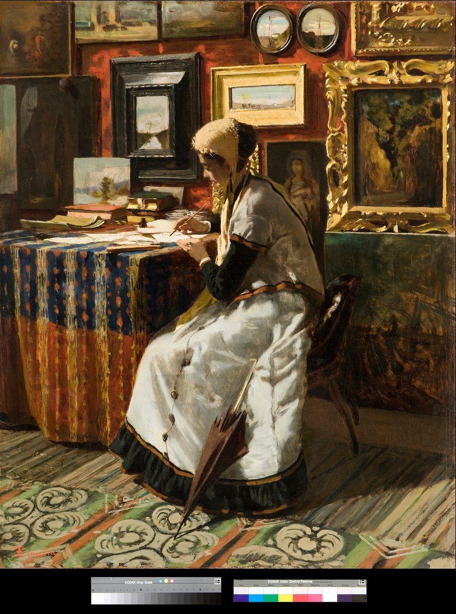 Ei voi odottaa tai kirje Maalaus Telemaco Signorini (1835-1901) 1867 Yksityiskokoelma tekijältä Telemaco Signorini