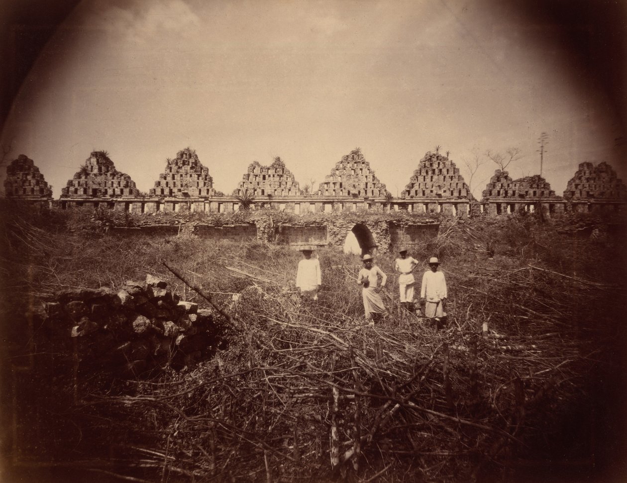 El Palacio de las Palomas, Uxmal (Kyyhkyjen palatsi, Uxmal),1893 (kuva) tekijältä Teoberto Maler
