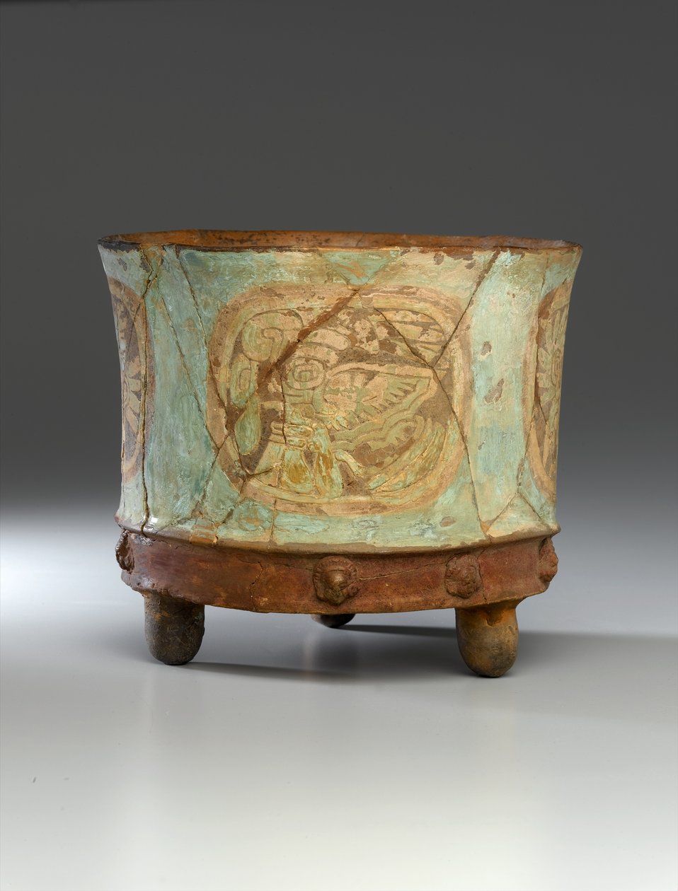 Tripod Jar, n. 800 (savi) (katso myös 278902-278904) tekijältä Teotihuacan