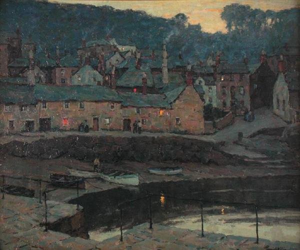 Ilta, Hiirenreikä, Cornwall (öljy kankaalle) tekijältä Terrick Williams