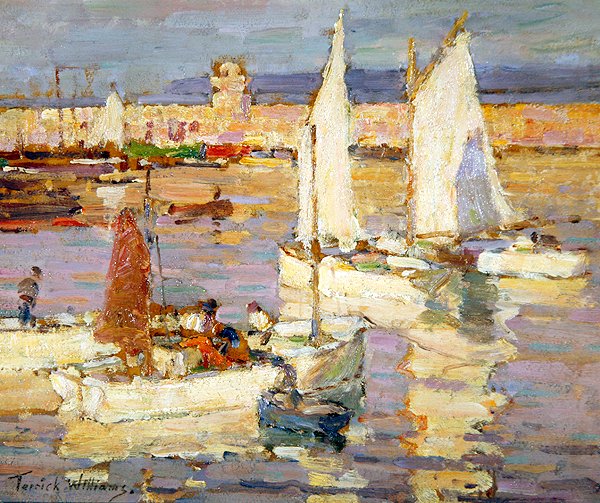Satama, Mevagissey, Cornwall (öljy aluksella) tekijältä Terrick Williams